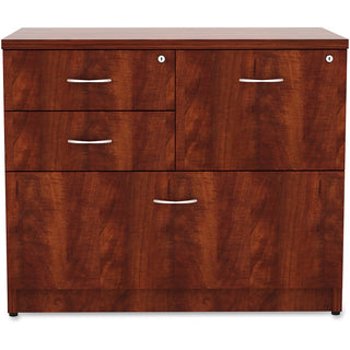 Lorell Essentials Series Box/Box/File Lateral File - 1" Side Panel, 0.1" Edge, 35.5" x 22"29.5" Lateral File - 4 x Box, File Drawer(s) - Cherry Laminate Table Top - Versatile, Ball Bearing Glide, Drawer Extension, Security Lock, Durable, Adjustable L