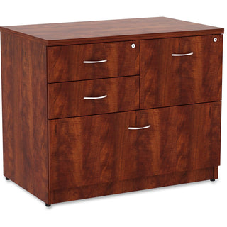 Lorell Essentials Series Box/Box/File Lateral File - 1" Side Panel, 0.1" Edge, 35.5" x 22"29.5" Lateral File - 4 x Box, File Drawer(s) - Cherry Laminate Table Top - Versatile, Ball Bearing Glide, Drawer Extension, Security Lock, Durable, Adjustable L