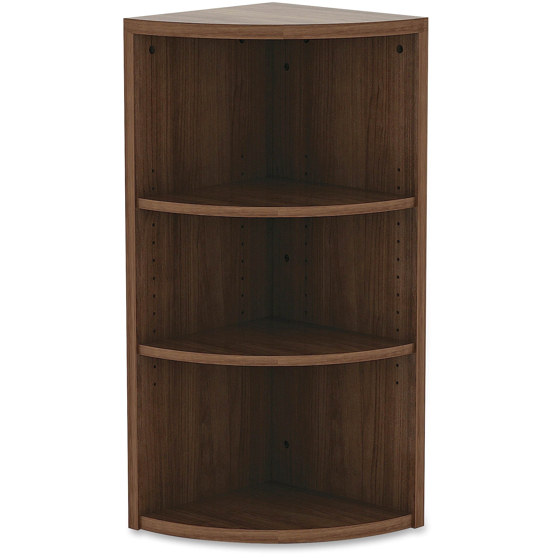 Lorell Essentials Series Hutch End Corner Bookcase - 36" Height x 14.8" Width37.8" Length%Floor - Walnut - Laminate, Polyvinyl Chloride (PVC) - 1 Each - 2