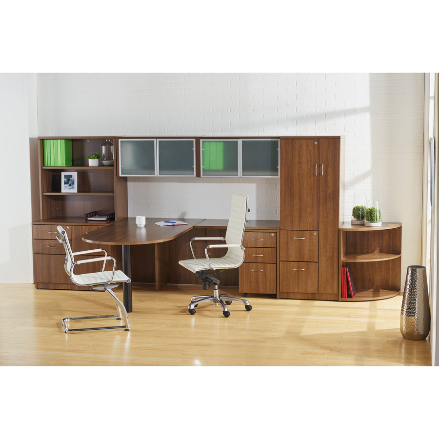 lorell-essentials-revelance-tall-storage-cabinet-236-x-236656-cabinet-05-compartment-2-x-storage-drawers-1-doors-finish-walnut-laminate_llr69889 - 5