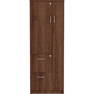 lorell-essentials-revelance-tall-storage-cabinet-236-x-236656-cabinet-05-compartment-2-x-storage-drawers-1-doors-finish-walnut-laminate_llr69889 - 2