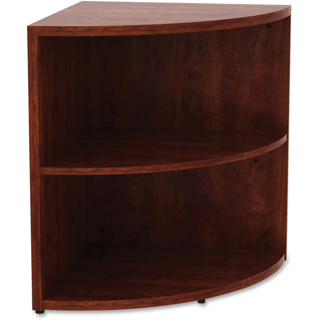 lorell-essentials-series-desk-end-corner-bookcase-295-height-x-236-width-x-236-depthfloor-cherry-laminate-polyvinyl-chloride-pvc-1-each_llr69892 - 1