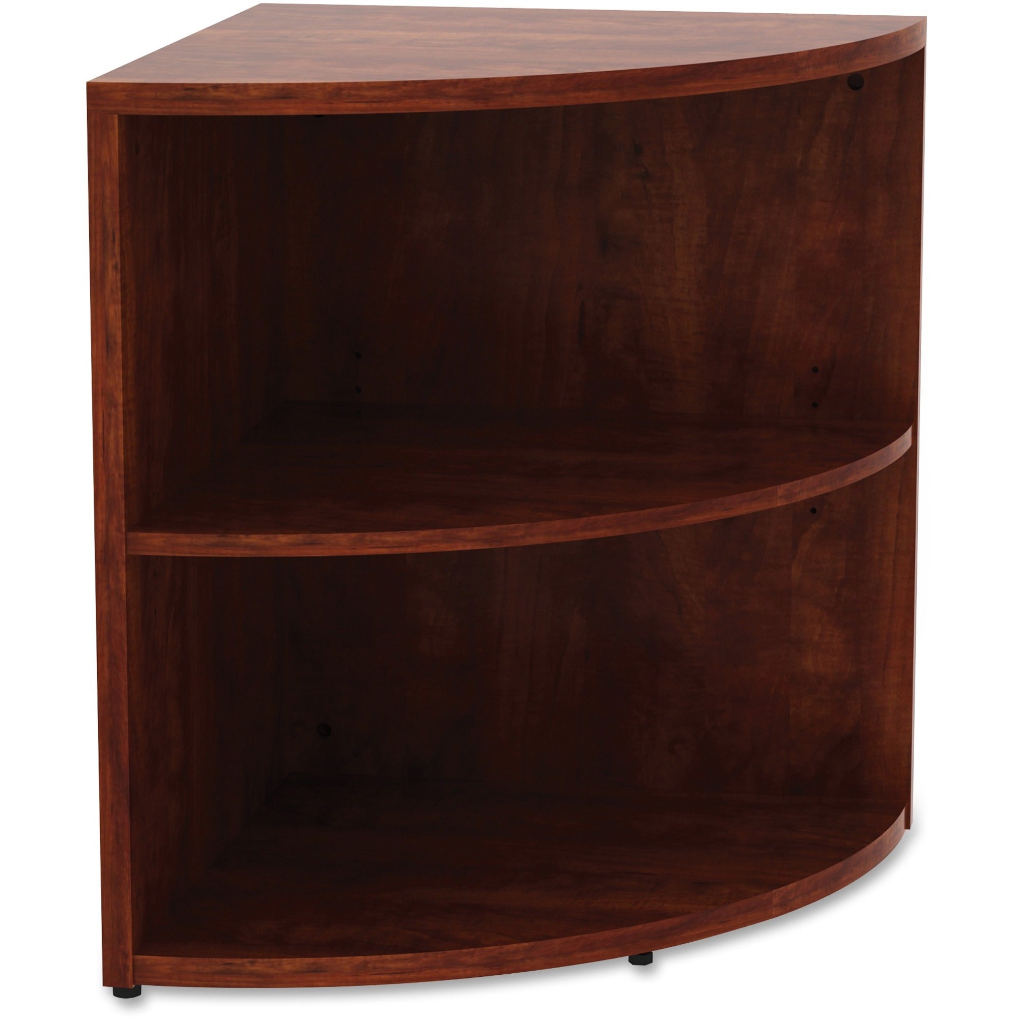lorell-essentials-series-desk-end-corner-bookcase-295-height-x-236-width-x-236-depthfloor-cherry-laminate-polyvinyl-chloride-pvc-1-each_llr69892 - 1