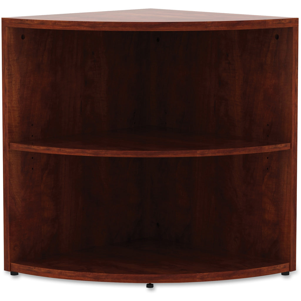 lorell-essentials-series-desk-end-corner-bookcase-295-height-x-236-width-x-236-depthfloor-cherry-laminate-polyvinyl-chloride-pvc-1-each_llr69892 - 2