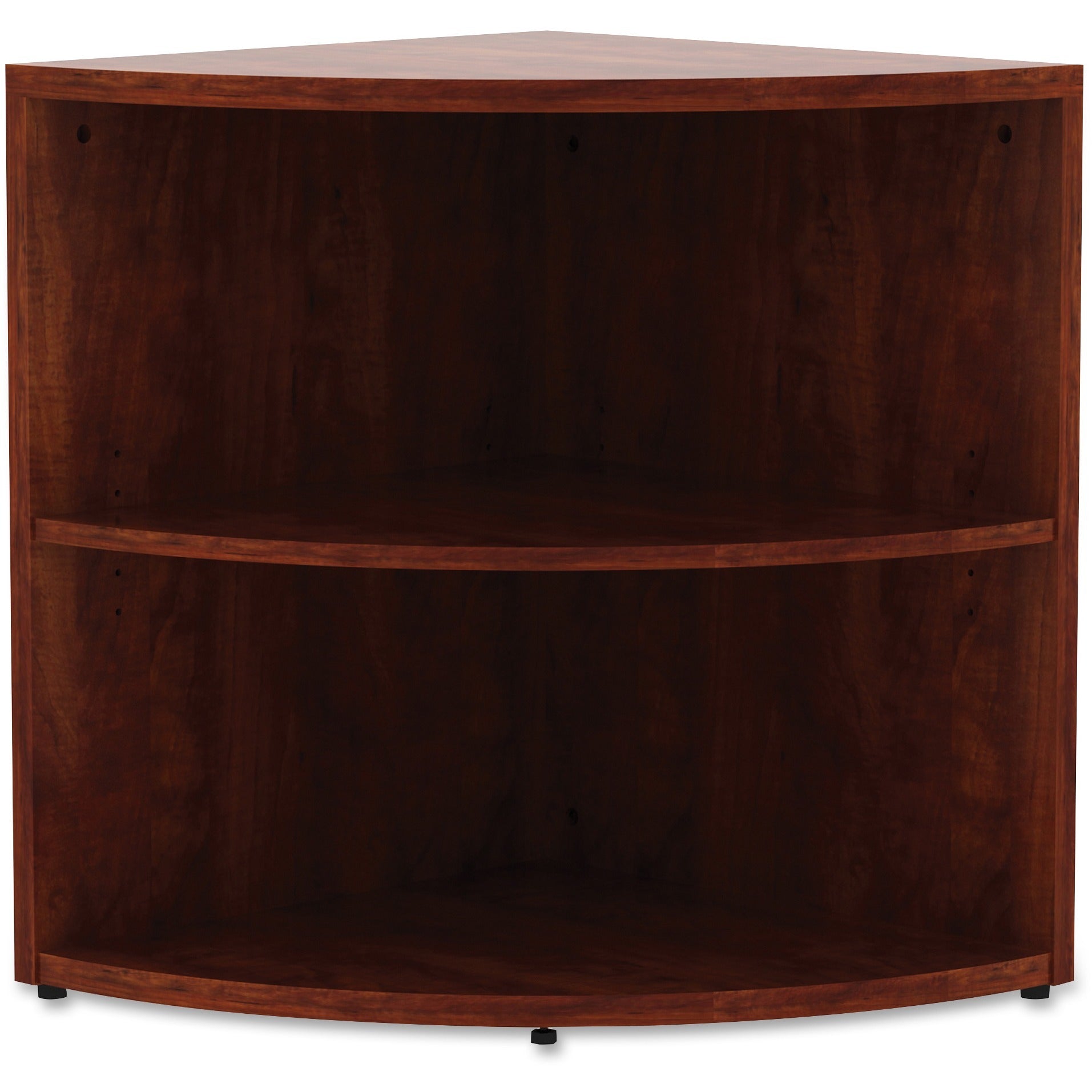lorell-essentials-series-desk-end-corner-bookcase-295-height-x-236-width-x-236-depthfloor-cherry-laminate-polyvinyl-chloride-pvc-1-each_llr69892 - 2