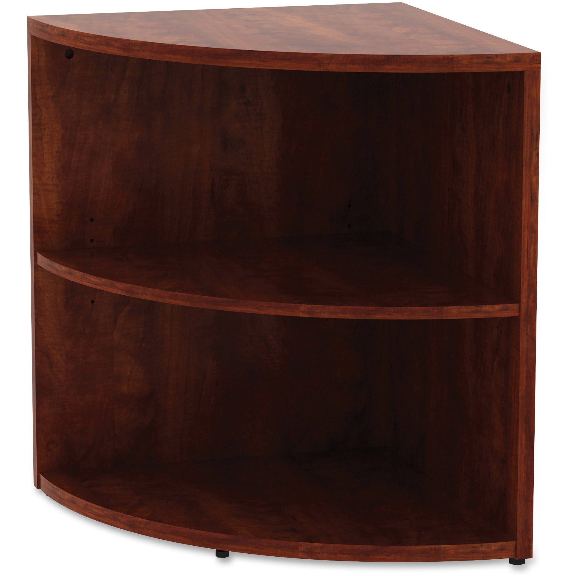 lorell-essentials-series-desk-end-corner-bookcase-295-height-x-236-width-x-236-depthfloor-cherry-laminate-polyvinyl-chloride-pvc-1-each_llr69892 - 3