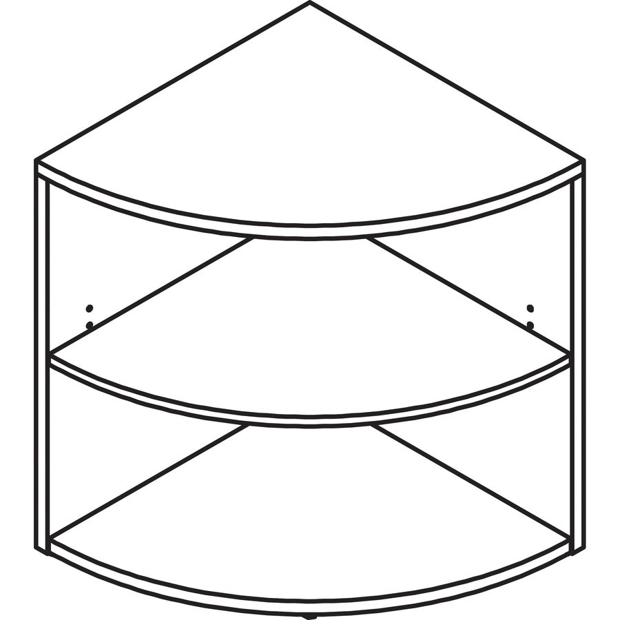 lorell-essentials-series-desk-end-corner-bookcase-295-height-x-236-width-x-236-depth-floor-mahogany-laminate-polyvinyl-chloride-pvc-1each-corner-shape_llr69893 - 4