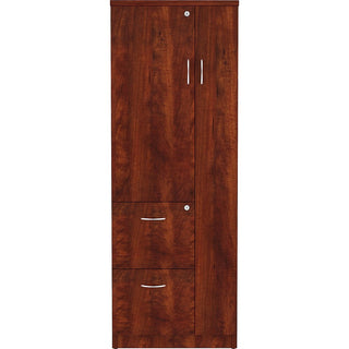Lorell Essentials Series Tall Storage Cabinet - 23.6" x 23.6"65.6" Cabinet, 0.5" Compartment - 2 x Storage Drawer(s) - 1 Door(s) - Finish: Cherry, Laminate