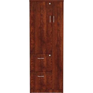 lorell-essentials-series-tall-storage-cabinet-236-x-236656-cabinet-05-compartment-2-x-storage-drawers-1-doors-finish-cherry-laminate_llr69896 - 2