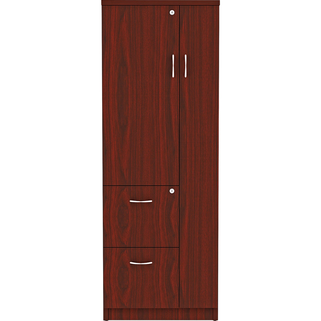 lorell-essentials-revelance-tall-storage-cabinet-236-x-236656-cabinet-05-compartment-2-x-storage-drawers-1-doors-finish-mahogany-laminate_llr69897 - 2