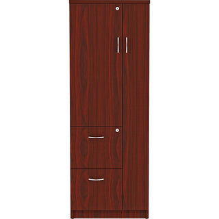 lorell-essentials-revelance-tall-storage-cabinet-236-x-236656-cabinet-05-compartment-2-x-storage-drawers-1-doors-finish-mahogany-laminate_llr69897 - 2