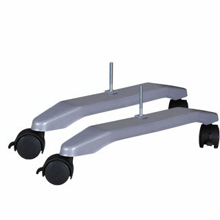 Lorell Mobile T-Foot Set With Casters - 2.4" Width x 1.5" Depth x 17.8" Height - Metal - Silver