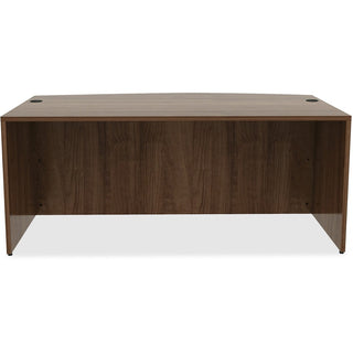 Lorell Essentials Series Bowfront Desk Shell - 71" x 41.4"29.5" Desk, 0.1" Edge - Material: Metal - Finish: Walnut, Laminate