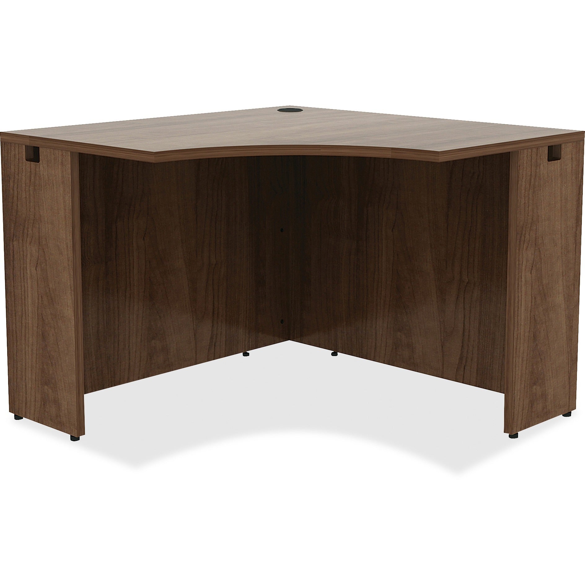 Lorell Essentials Series Corner Desk - 42" x 29.5"24" Desk, 0.1" Edge - Material: Metal - Finish: Walnut, Laminate - 2