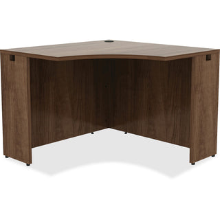 Lorell Essentials Series Corner Desk - 42" x 29.5"24" Desk, 0.1" Edge - Material: Metal - Finish: Walnut, Laminate - 2