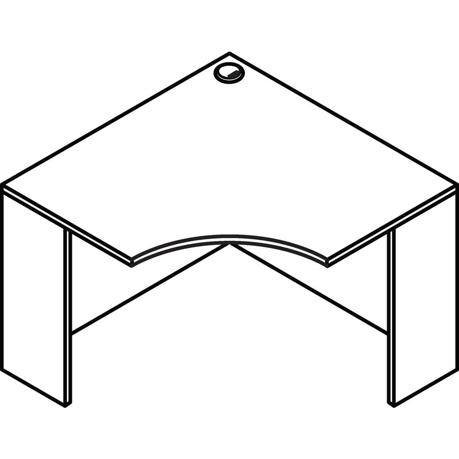 Lorell Essentials Series Corner Desk - 42" x 29.5"24" Desk, 0.1" Edge - Material: Metal - Finish: Walnut, Laminate - 5