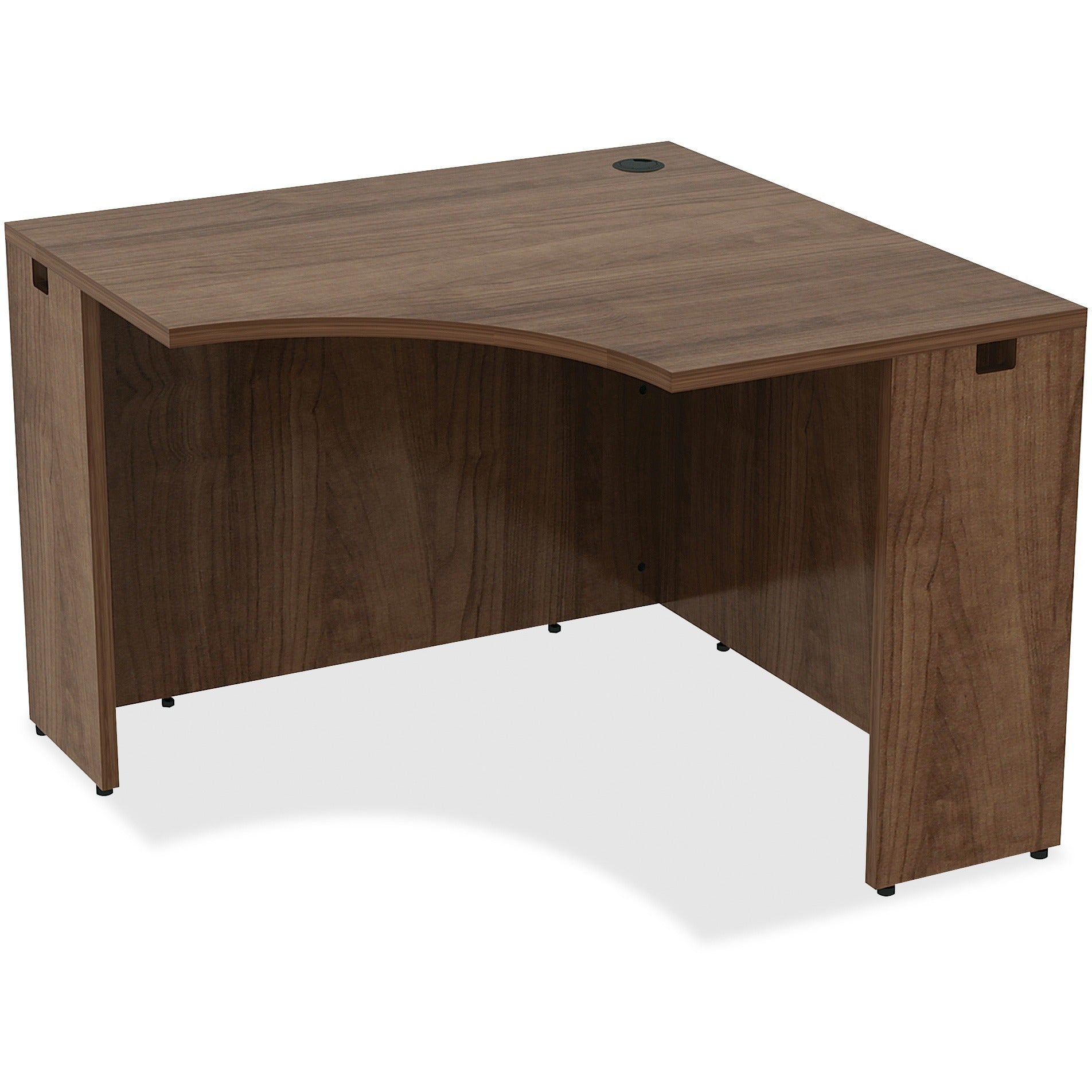 Lorell Essentials Series Corner Desk - 42" x 29.5"24" Desk, 0.1" Edge - Material: Metal - Finish: Walnut, Laminate - 3