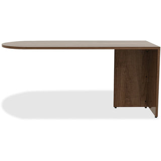 Lorell Essentials Series Peninsula Desk Box 1 of 2 - 30" x 66"29.5" - Reeded Edge - Material: Metal - Finish: Walnut, Laminate