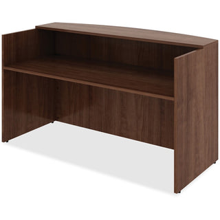 Lorell Essentials Series Front Reception Desk - 72" x 36"42.5" , 0.1" Edge - Material: Metal - Finish: Walnut, Laminate