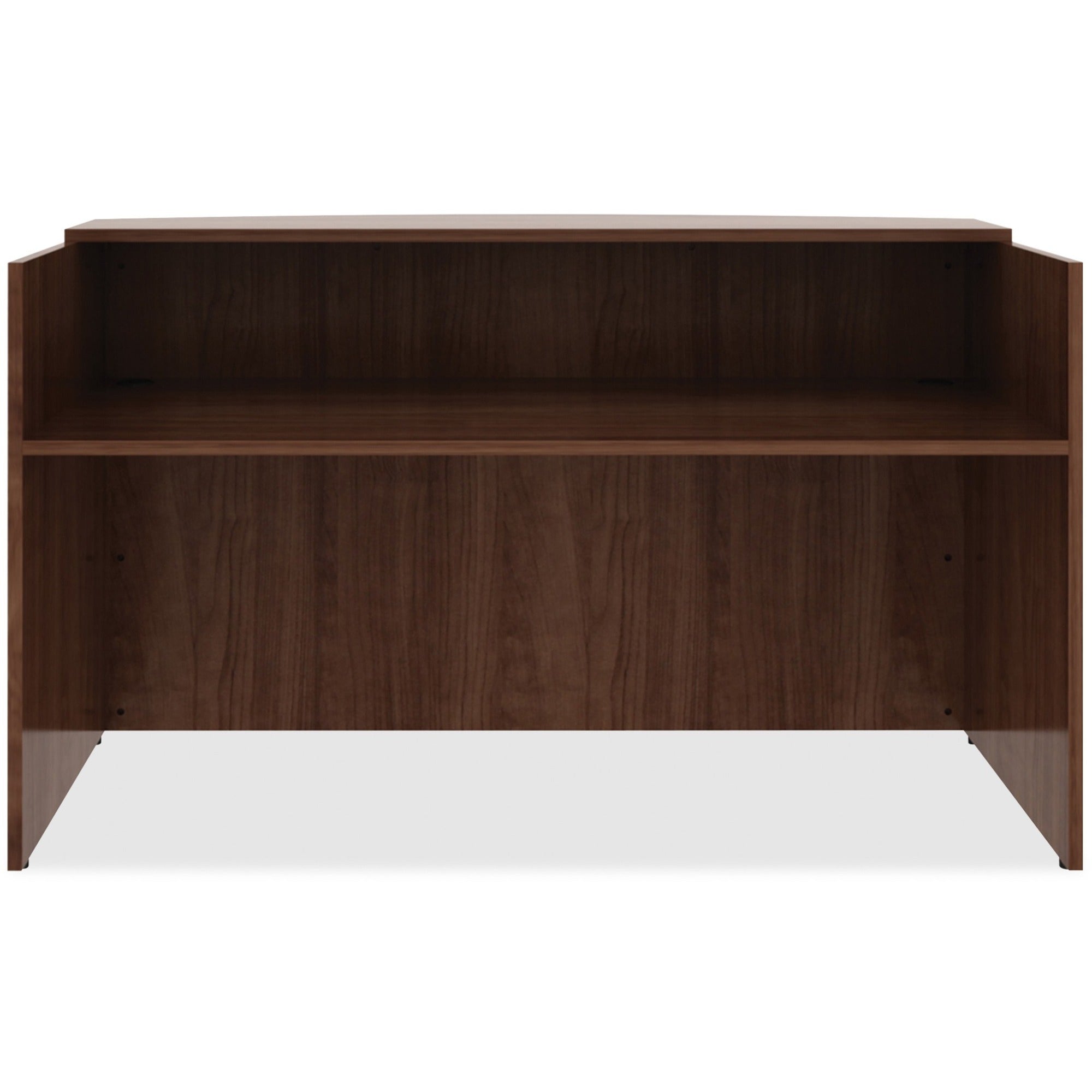 lorell-essentials-series-front-reception-desk-72-x-36425--01-edge-material-metal-finish-walnut-laminate_llr69998 - 1
