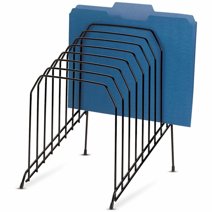 Lorell Wire File Sorter/Holder - 8 Divider(s)Desktop - Black - Wire - 1 Each