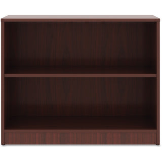 Lorell Laminate Bookcase - 2 Shelf(ves) - 29.5" Height x 36" Width x 12" Depth - Sturdy, Adjustable Feet, Adjustable Shelf - Thermofused Laminate (TFL) - Mahogany - Laminate - 1 Each
