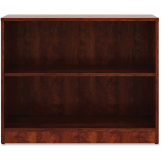 Lorell Laminate Bookcase - 2 Shelf(ves) - 29.5" Height x 36" Width x 12" Depth - Sturdy, Adjustable Feet, Adjustable Shelf - Thermofused Laminate (TFL) - Cherry - Laminate - 1 Each