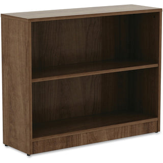 Lorell Laminate Bookcase - 2 Shelf(ves) - 29.5" Height x 36" Width x 12" Depth - Sturdy, Adjustable Feet, Adjustable Shelf - Thermofused Laminate (TFL) - Walnut - Laminate - 1 Each