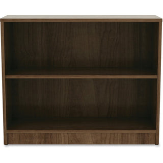 Lorell Laminate Bookcase - 2 Shelf(ves) - 29.5" Height x 36" Width x 12" Depth - Sturdy, Adjustable Feet, Adjustable Shelf - Thermofused Laminate (TFL) - Walnut - Laminate - 1 Each