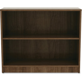 lorell-laminate-bookcase-2-shelfves-295-height-x-36-width-x-12-depth-sturdy-adjustable-feet-adjustable-shelf-thermofused-laminate-tfl-walnut-laminate-1-each_llr99780 - 2