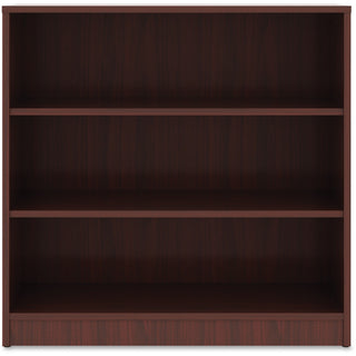 Lorell Laminate Bookcase - 3 Shelf(ves) - 36" Height x 36" Width x 12" Depth - Sturdy, Adjustable Feet, Adjustable Shelf - Thermofused Laminate (TFL) - Mahogany - Laminate - 1 Each