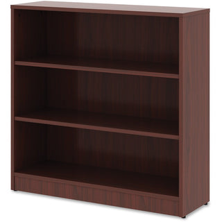 Lorell Laminate Bookcase - 3 Shelf(ves) - 36" Height x 36" Width x 12" Depth - Sturdy, Adjustable Feet, Adjustable Shelf - Thermofused Laminate (TFL) - Mahogany - Laminate - 1 Each