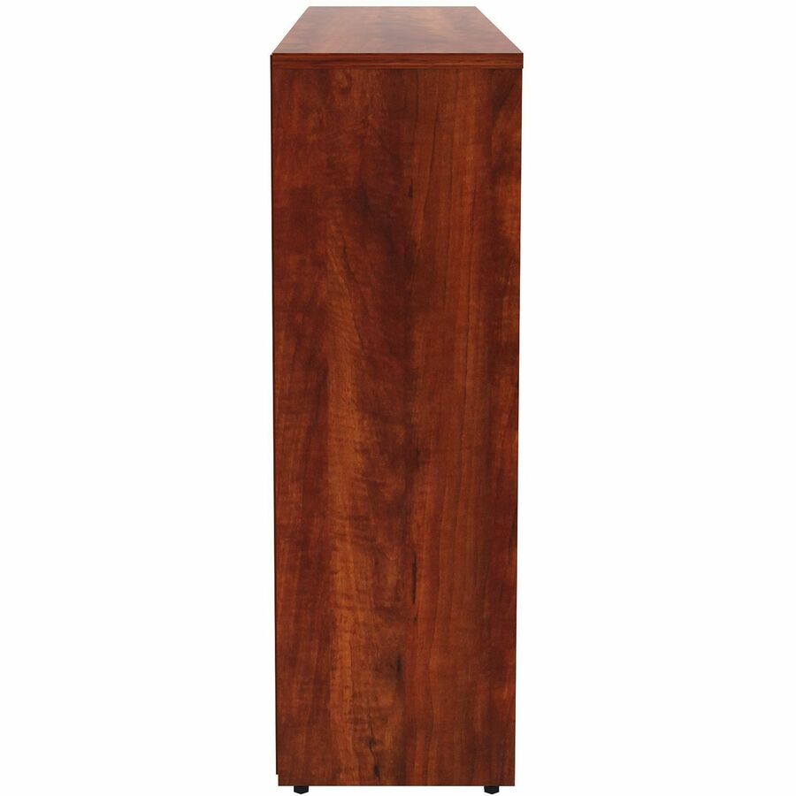 Lorell Laminate Bookcase - 3 Shelf(ves) - 36" Height x 36" Width x 12" Depth - Sturdy, Adjustable Feet, Adjustable Shelf - Thermofused Laminate (TFL) - Cherry - Laminate - 1 Each