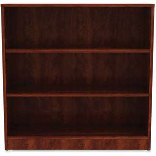 Lorell Laminate Bookcase - 3 Shelf(ves) - 36" Height x 36" Width x 12" Depth - Sturdy, Adjustable Feet, Adjustable Shelf - Thermofused Laminate (TFL) - Cherry - Laminate - 1 Each