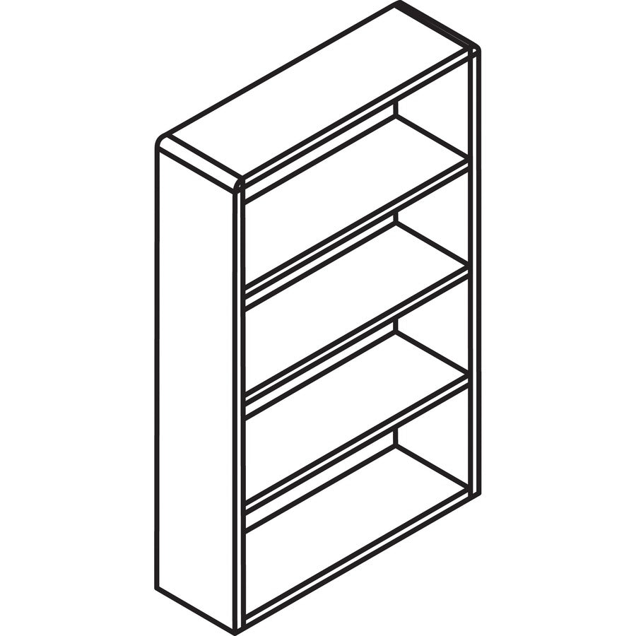 lorell-laminate-bookcase-4-shelfves-48-height-x-36-width-x-12-depth-sturdy-adjustable-feet-mahogany-laminate-1-each_llr99784 - 4