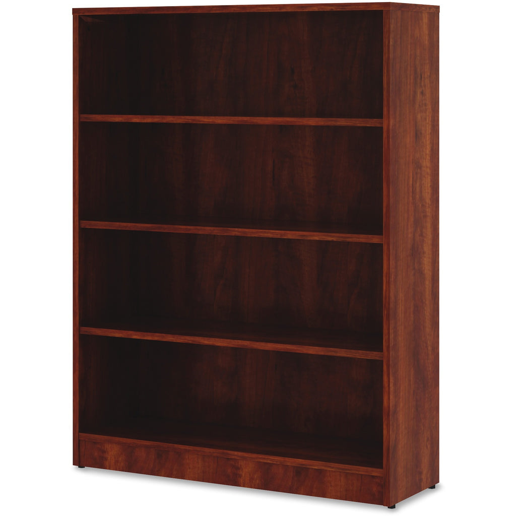 lorell-laminate-bookcase-4-shelfves-48-height-x-36-width-x-12-depth-sturdy-adjustable-feet-cherry-laminate-1-each_llr99785 - 2