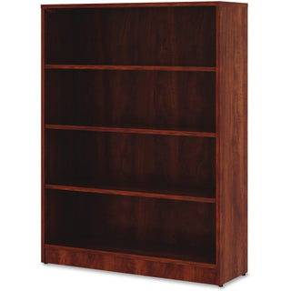lorell-laminate-bookcase-4-shelfves-48-height-x-36-width-x-12-depth-sturdy-adjustable-feet-cherry-laminate-1-each_llr99785 - 2