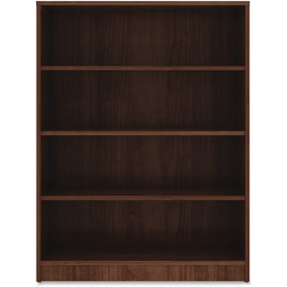 lorell-laminate-bookcase-4-shelfves-48-height-x-36-width-x-12-depth-sturdy-adjustable-feet-walnut-laminate-1-each_llr99786 - 1