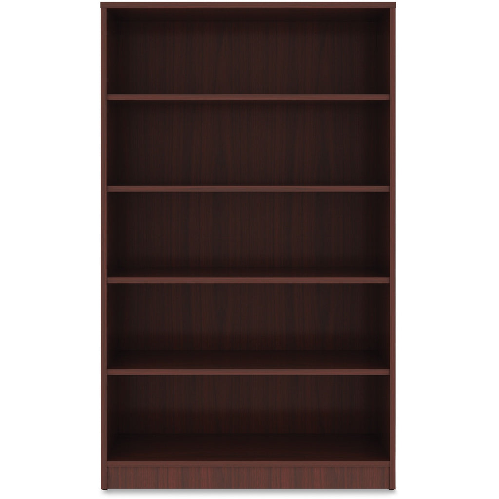 Lorell Laminate Bookcase - 0.8" Shelf, 36" x 12"60" - 5 Shelve(s) - 4 Adjustable Shelf(ves) - Square Edge - Material: Thermofused Laminate (TFL) - Finish: Mahogany