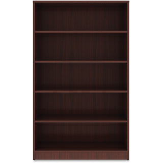 Lorell Laminate Bookcase - 0.8" Shelf, 36" x 12"60" - 5 Shelve(s) - 4 Adjustable Shelf(ves) - Square Edge - Material: Thermofused Laminate (TFL) - Finish: Mahogany