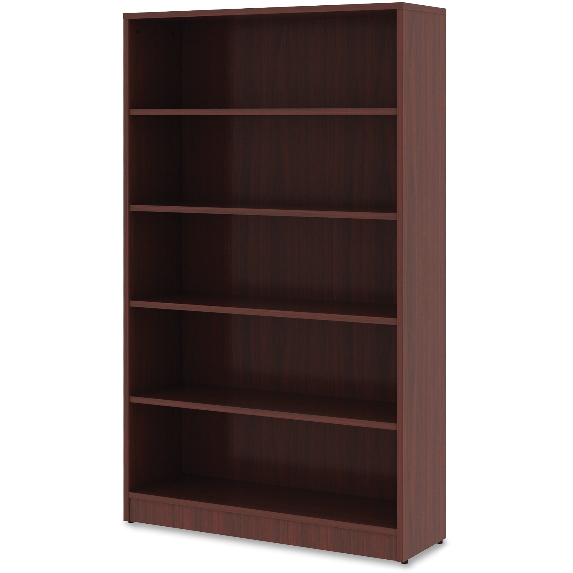 lorell-laminate-bookcase-08-shelf-36-x-1260-5-shelves-4-adjustable-shelfves-square-edge-material-thermofused-laminate-tfl-finish-mahogany_llr99787 - 2