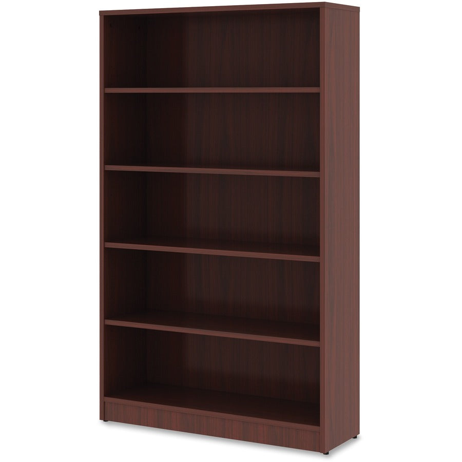Lorell Laminate Bookcase - 0.8" Shelf, 36" x 12"60" - 5 Shelve(s) - 4 Adjustable Shelf(ves) - Square Edge - Material: Thermofused Laminate (TFL) - Finish: Mahogany