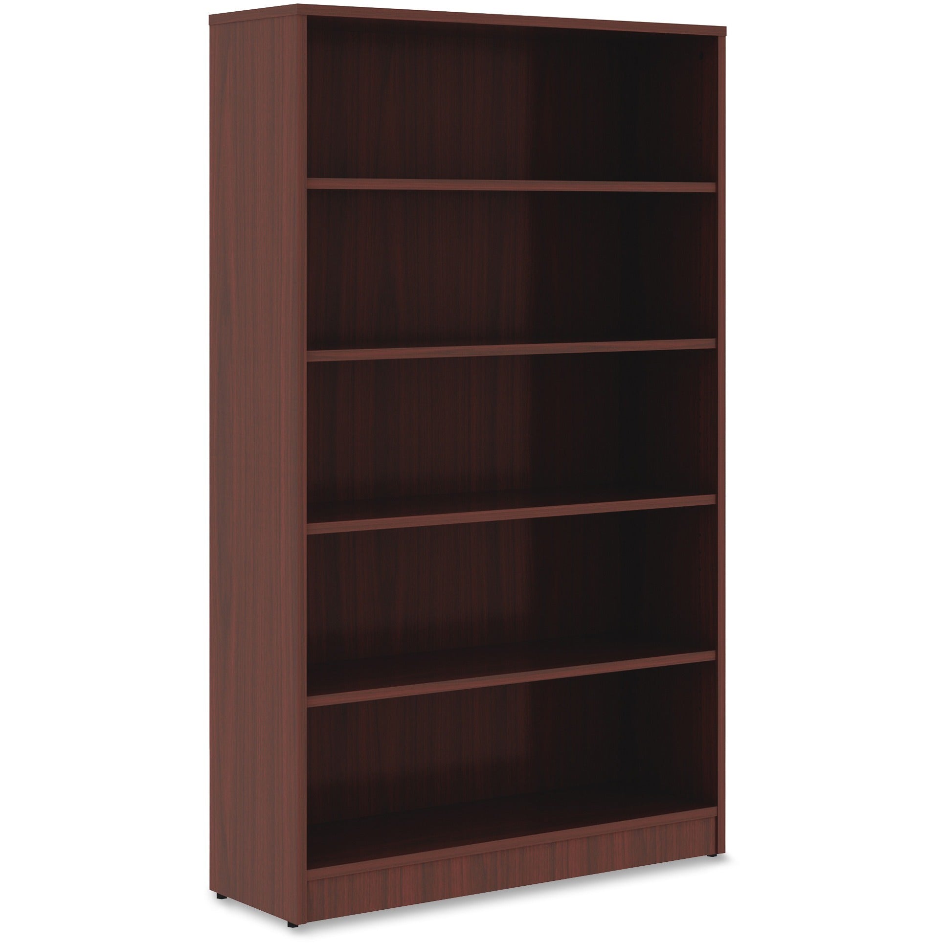 lorell-laminate-bookcase-08-shelf-36-x-1260-5-shelves-4-adjustable-shelfves-square-edge-material-thermofused-laminate-tfl-finish-mahogany_llr99787 - 3