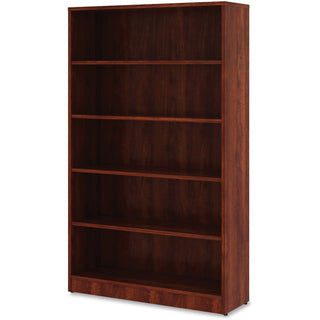 Lorell Laminate Bookcase - 0.8" Shelf, 36" x 12"60" - 5 Shelve(s) - 4 Adjustable Shelf(ves) - Square Edge - Material: Thermofused Laminate (TFL) - Finish: Cherry
