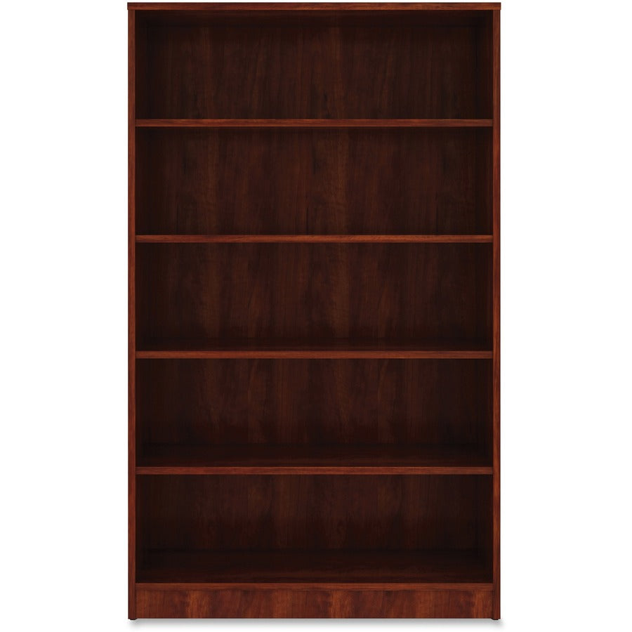 Lorell Laminate Bookcase - 0.8" Shelf, 36" x 12"60" - 5 Shelve(s) - 4 Adjustable Shelf(ves) - Square Edge - Material: Thermofused Laminate (TFL) - Finish: Cherry