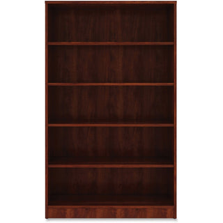 Lorell Laminate Bookcase - 0.8" Shelf, 36" x 12"60" - 5 Shelve(s) - 4 Adjustable Shelf(ves) - Square Edge - Material: Thermofused Laminate (TFL) - Finish: Cherry