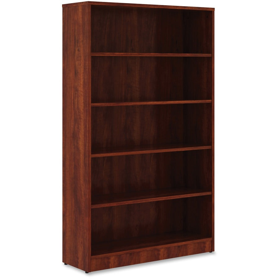 Lorell Laminate Bookcase - 0.8" Shelf, 36" x 12"60" - 5 Shelve(s) - 4 Adjustable Shelf(ves) - Square Edge - Material: Thermofused Laminate (TFL) - Finish: Cherry