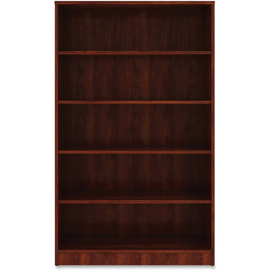 lorell-laminate-bookcase-08-shelf-36-x-1260-5-shelves-4-adjustable-shelfves-square-edge-material-thermofused-laminate-tfl-finish-cherry_llr99788 - 4
