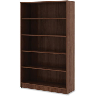 Lorell Laminate Bookcase - 0.8" Shelf, 36" x 12"60" - 5 Shelve(s) - 4 Adjustable Shelf(ves) - Square Edge - Material: Thermofused Laminate (TFL) - Finish: Walnut