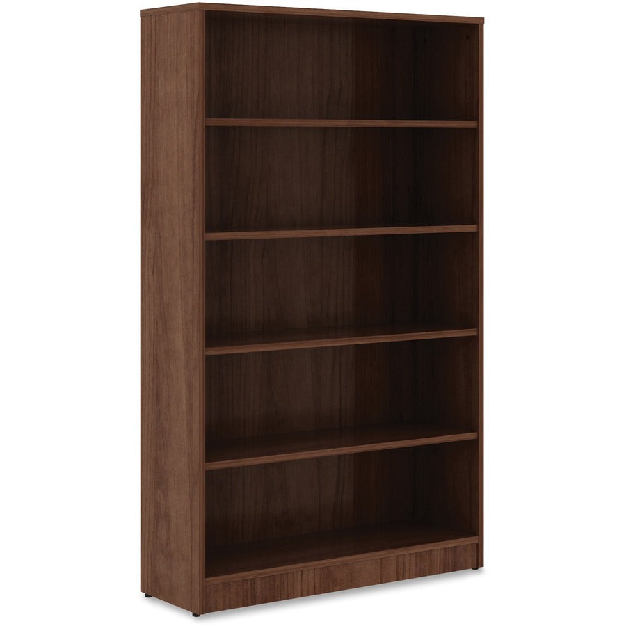 Lorell Laminate Bookcase - 0.8" Shelf, 36" x 12"60" - 5 Shelve(s) - 4 Adjustable Shelf(ves) - Square Edge - Material: Thermofused Laminate (TFL) - Finish: Walnut